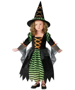 Miss Witch Toddler Costume -  24 Months - 2t -  Fun World - Green/Black - Cute - Picture 1 of 1