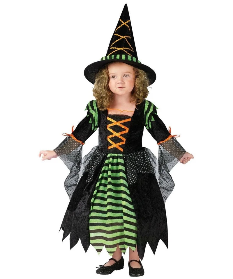 Miss Witch Toddler Costume -  24 Months - 2t -  Fun World - Green/Black - Cute - Image 1 of 1