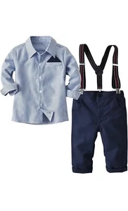 Boarnseorl Baby Boys Long Sleeve Gentleman Outfits Suits Set,Shirt+ - Picture 1 of 6