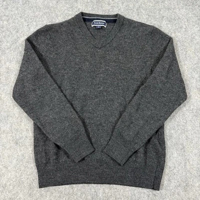 Suéter Pullover Club Room Cuello en V Para Hombre Talla Pequeña Gris Oscuro Mezcla de Lana Merino Foto 1 de 4