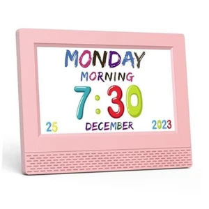 Kids Digital Alarm Clock Colorful, 7" Large LED Time Display Children's Sleep - Picture 1 of 7