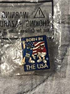 Vintage Mars M&M  Born In The USA Lapel Pin (New Sealed) Patriotism America - Picture 1 of 4