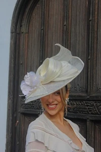 Ascot,Races,Wedding Ivory Cream Hat - Picture 1 of 8