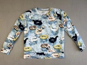 Molo Summer Floatie Pool Vibes Sweatshirt Cotton Multicolor Girl Size 12 152 - Picture 1 of 10
