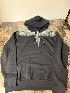 Marcelo Burlon Wings Hoodie Schwarz Grau Large Brandneu - Bild 1 von 6