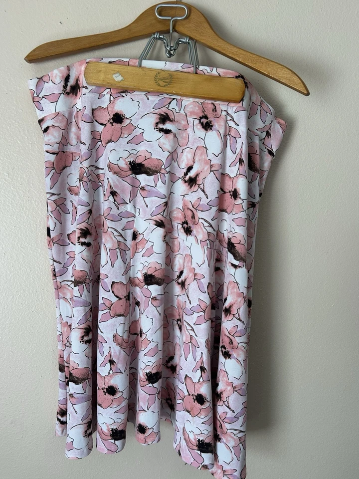 Falda Floral Mujer Talla 18W/20W Rosa Estampado Hadas Flor Columpio Elastizada Una Línea Slinky Foto 1 de 4