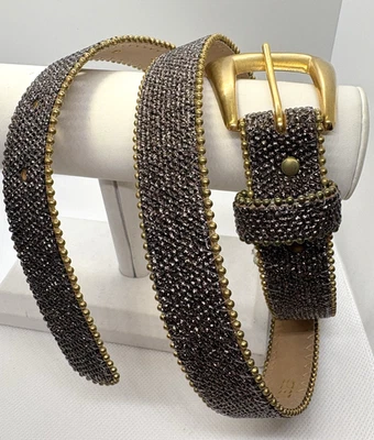 Vintage Motion East Textured Belt Gold Buckle Bead-Like Finish Made in USA 38” M - Image 1 of 4