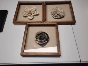 3 Music Notes Wall Plaques Framed 8 By 8 Inches - Picture 1 of 1