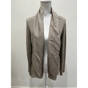 EILEEN FISHER Cardigan Seidenmischung vorne offen taupe M Freizeit Karriere Capsule - Bild 1 von 6