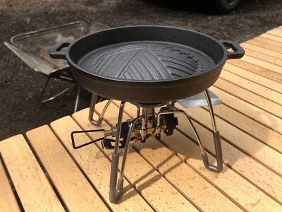Daiso Yakiniku Plate - Cast Iron 3458 20.3cm x 16.8cm x 2.8cm camping grill NEW