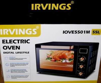 IRVINGS IOVE5501M 55L Backofen Grill Pizza Drehspieß 250°C 60Min 1700W LCD Gold - Bild 1 von 4
