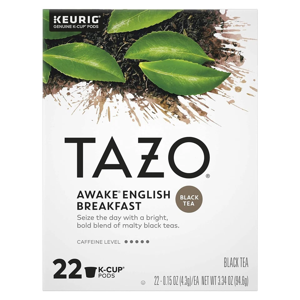 Chá preto Tazo Awake 22 a 132 xícaras Keurig K escolha qualquer tamanho FRETE GRÁTIS  - Imagem 1 de 4
