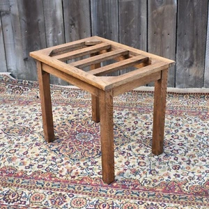 Antique Edwardian Golden Oak Travel Luggage Rack Suitcase Table Stand - Picture 1 of 9