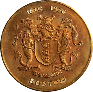 Großbritannien 1970 Boston Pilgrim Medal (03540) - Bild 1 von 2
