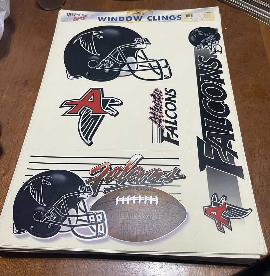 Vintage Atlanta Falcons 5 Decals WinCraft NFL Window Clings 11x17 NEW 2002 - Image 1 of 1