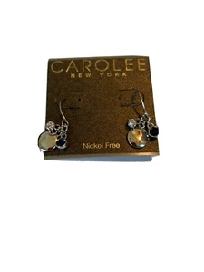 NWT Carolee silver tone 1" charm drop earrings R77 - Picture 1 of 8
