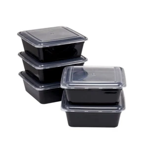 New Mainstays 8 Cup Tall Square Meal Prep Food Storage Container, 5 Pack - Picture 1 of 6