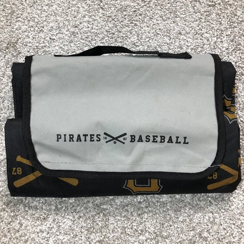 Pittsburg Pirates Baseball Mat Blanket Roll Up Vinyl Black Gold 50" x 59" Picnic Cover