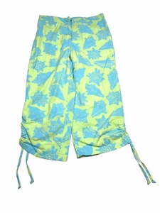 Lilly Pulitzer Girls Multicolored Blue Green Floral Print Capri Pants Sz 8 VTG - Picture 1 of 9