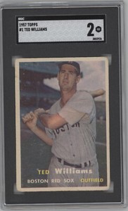 1957 Topps Ted Williams #1 SGC 2