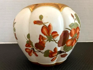 ANTIQUE ROYAL WORCESTER HAND PAINTED VASE ROSE BOWL 19TH CENTERY - Picture 1 of 6
