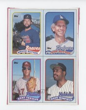 1989 Topps Wax Box Bottom Panel Bruce Sutter Don Sutton Kent Tekulve #M-P HOF