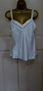 VINTAGE ST MICHAEL M&S PRETTY CREAM SLITHERY LIQUID SATIN CAMISOLE TOP SIZE 14 - Bild 1 von 7