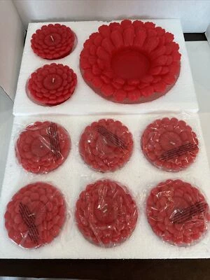 New HomeWorx by Harry Slatkin Farmstand Citronella Flower Candle Set Red Set 9 - Image 1 of 4