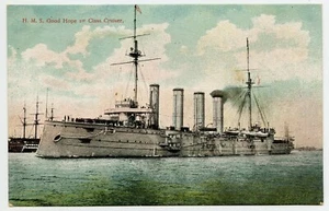 British Navy H.M.S. Good Hope 1st Class Cruiser Vintage Postcard ship , military - Picture 1 of 2