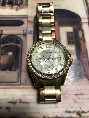 Fossil Riley Multifunction Wrist Watch for Women- Gold Used - Image 1 of 3
