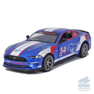 Ford Mustang GT 1:34 Modelo Coche Diecast Vehículo Colección Azul con Raya Blanca Foto 1 de 4