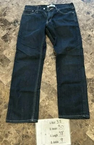 Levi's 514 Slim Straight Denim Dark wash Blue Jeans Men's Tag Size 34x30 - Picture 1 of 8