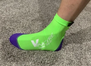 Sand Socks Classic High Top Neoprene Athletic Socks - Lime/Purple - Picture 1 of 3