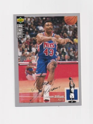 1994-95 Collector's Choice SILVER SIGNATURE # 243 Armon Gilliam NEW JERSEY NETS - Image 1 of 3