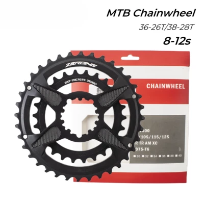 Mountain Bike Chainwheel 2 X 10 / 11 / 12s  36-26T 38-28T Double Chainrings - Image 1 of 4