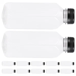 12pcs Reusable Plastic Bottles with Caps Juice Containers with Lids Juicing - Picture 1 of 12