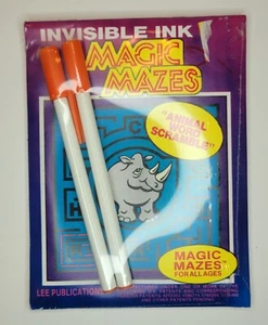 New Sealed Invisible Ink Magic Mazes Animal Word Scramble Lee Publications - Picture 1 of 9