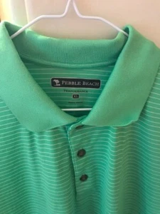 Pebble Beach Dry Luxe Performance Golf Poloshirt Grün Blau Kurzarm XL - Bild 1 von 5