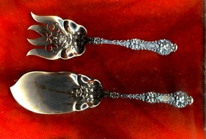 1905 Orange Blossom by Alvin / Gorham Sterling Silver 2 pc Fish Serving Set - Picture 1 of 2