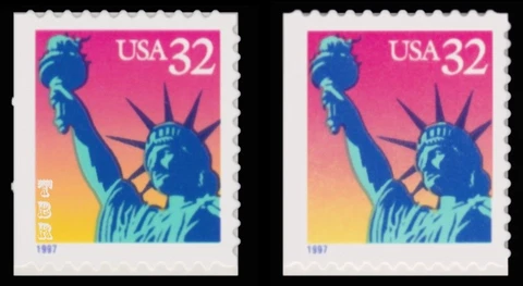 3122-22E 3122E Statue of Liberty 32c Both Die Cut 11 & 11.5 x 11.8 MNH - Buy Now Cover