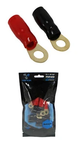 Pair of 4 AWG 1/4 Gold Plated Battery Wire Welding Cable Lug Ring Terminals - Picture 1 of 3