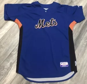 Vintage Majestic New York Mets MLB Jersey Men's 50 USA Blue Blank Team Issued - Picture 1 of 6