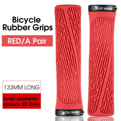 Bicycle Handlebar Grips Lock-on Non-Slip Rubber Cycling MTB Bike Grips a Pair - Image 1 of 4