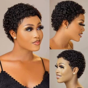 Pixie Cut Wig Short Wigs For Black Women Short Curly Wig Curly Wig Brown Wigs - Picture 1 of 11