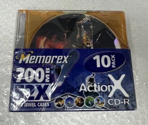 Memorex 52x 700MB Action X CD-R 10-Pack in Slim Jewel Cases Colour Sealed - Photo 1/5