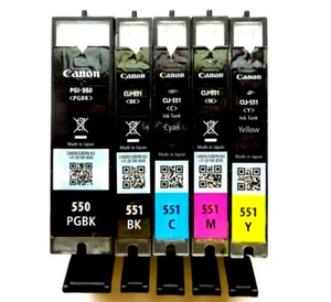 5x Original Canon nachgefüllte PGI-550 & CLI-551 Wagen, IP7250 MG5450 MG6350 MX925 .. - Bild 1 von 2