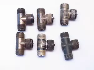 Lotto Adattatore Connettore Coassiale UHF Maschio a Doppio Doppio UHF Femmina Tipo T M-358 - Foto 1 di 5