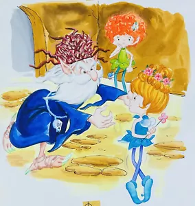 HERSELF THE ELF ORIGINAL ART ILLUSTRATION SING OUT SPRING BOOK JOHN COSTANZA #9 - Picture 1 of 4