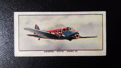 MARS LTD 1938. FAMOUS AREOPLANES, PILOTS,AND AIRPORTS. NO 43.  AIRSPEED "ENVOY". - Image 1 of 2