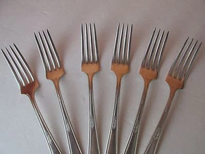 Set 6 forcelle vintage WM Rogers & Son Mayfair design art deco - Foto 1 di 7